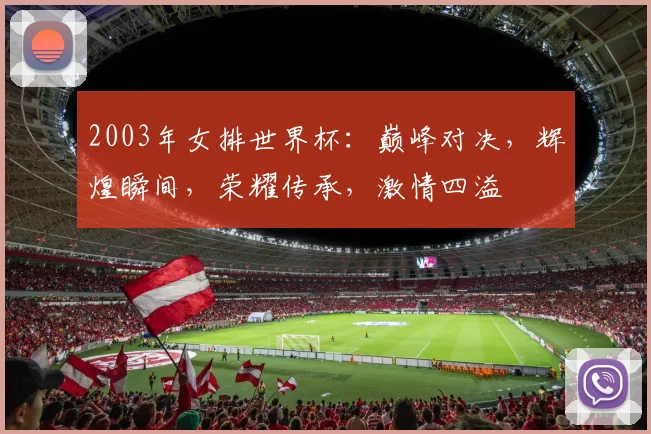 2003年女排世界杯：巅峰对决，辉煌瞬间，荣耀传承，激情四溢